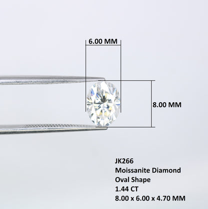 1.44 CT Moissanite Gemstone Oval Cut White Gemstone For Engagement Ring - JayKrishna Diamond