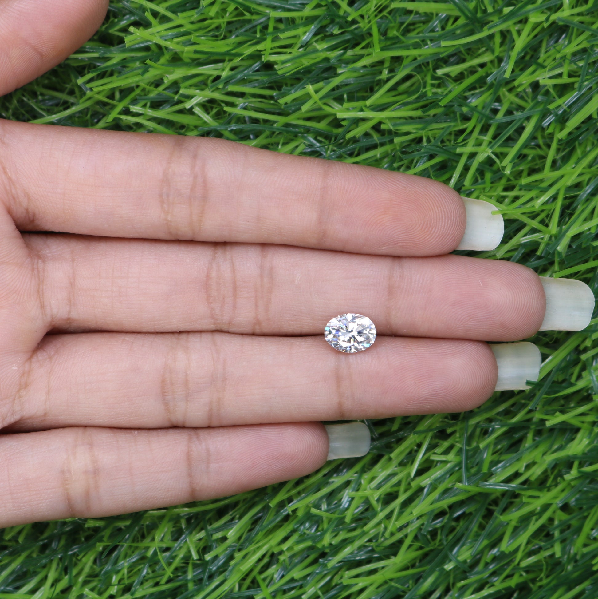 1.44 CT Moissanite Gemstone Oval Cut White Gemstone For Engagement Ring - JayKrishna Diamond
