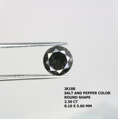 2.30 Carat Salt And Pepper Loose Round Brilliant Cut Diamond For Galaxy Ring - JayKrishna Diamond