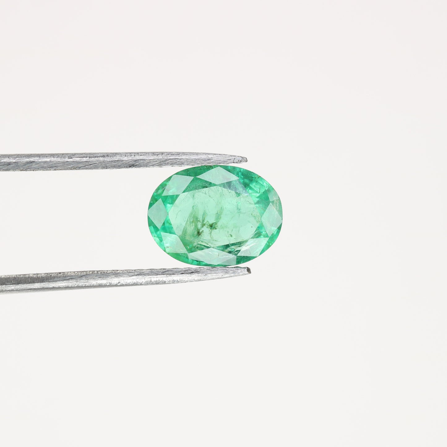 1.40 CT 8.88 MM Green Emerald Oval Cut Galaxy Loose Gemstone For Proposal Ring - JayKrishna Diamond