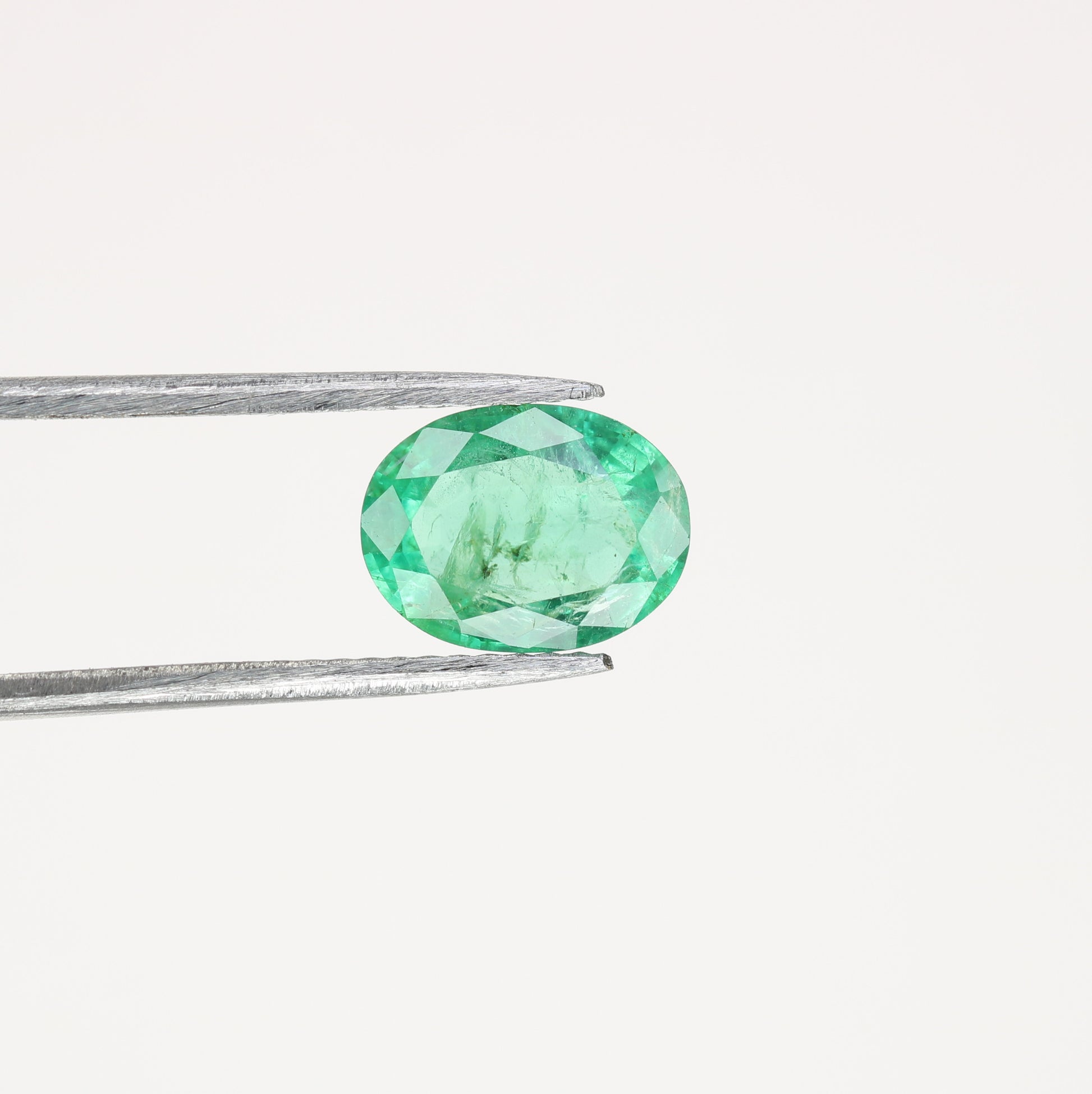 1.40 CT 8.88 MM Green Emerald Oval Cut Galaxy Loose Gemstone For Proposal Ring - JayKrishna Diamond