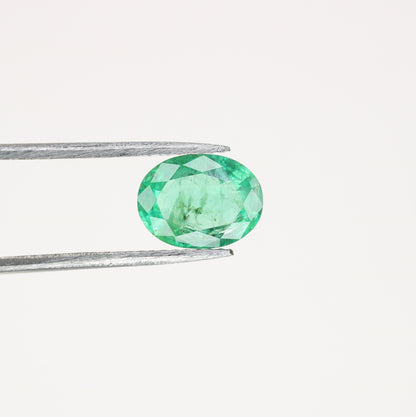 1.40 CT 8.88 MM Green Emerald Oval Cut Galaxy Loose Gemstone For Proposal Ring - JayKrishna Diamond