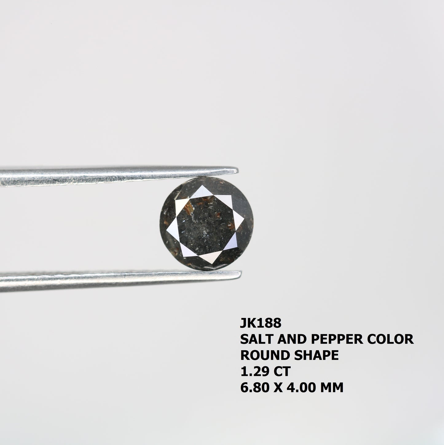 1.29 Carat Natural Salt And Pepper Round Brilliant Cut Diamond For Engagement Ring - JayKrishna Diamond