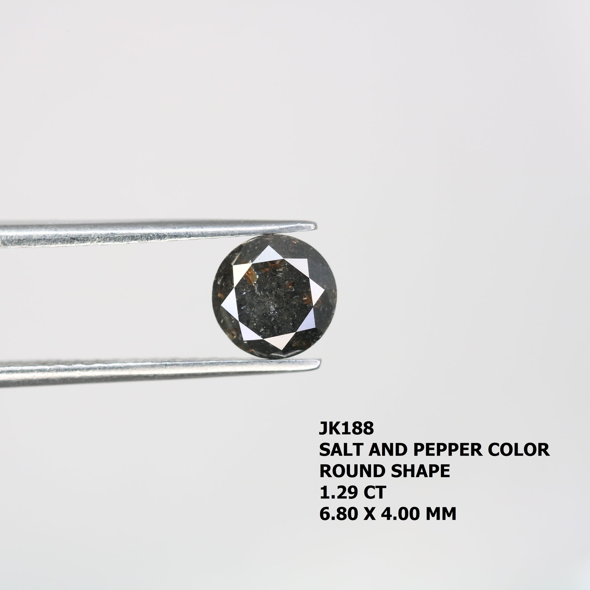 1.29 Carat Natural Salt And Pepper Round Brilliant Cut Diamond For Engagement Ring - JayKrishna Diamond
