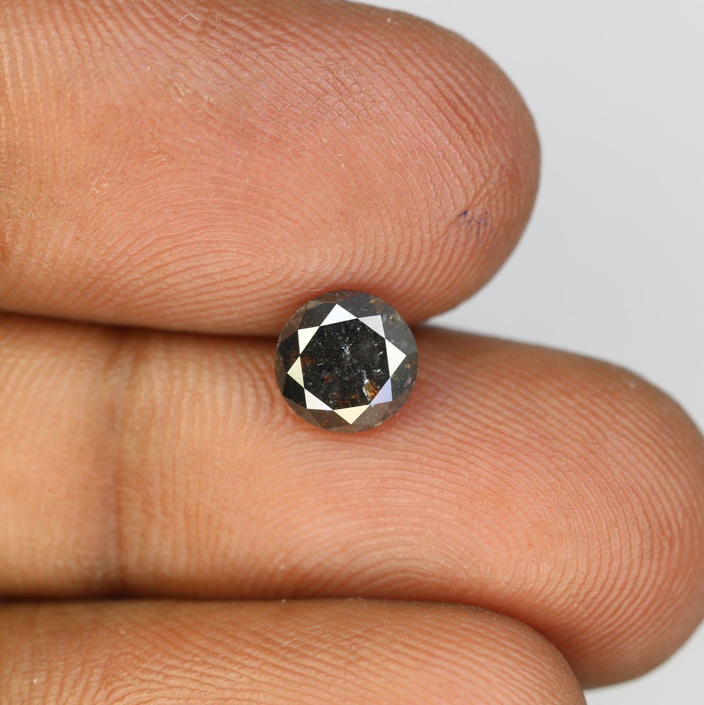 1.29 Carat Natural Salt And Pepper Round Brilliant Cut Diamond For Engagement Ring - JayKrishna Diamond