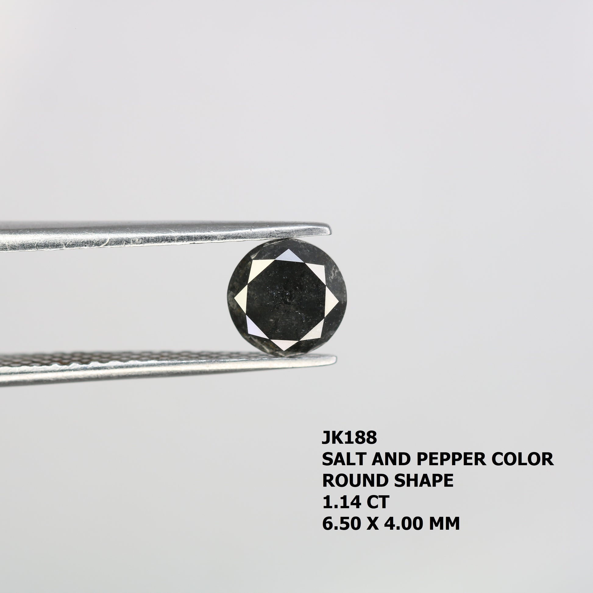 1.14 Carat Black Round Brilliant Cut Salt And Pepper Diamond Ring - JayKrishna Diamond