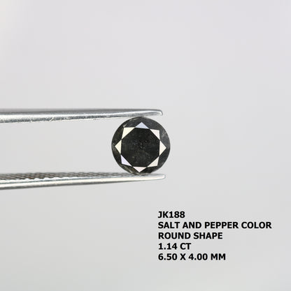 1.14 Carat Black Round Brilliant Cut Salt And Pepper Diamond Ring - JayKrishna Diamond