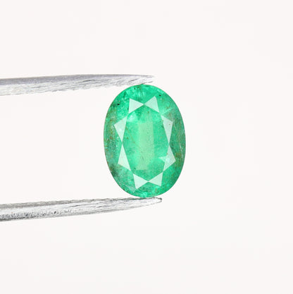 1.25 CT 8.01 MM Fancy Oval Shape Natural Green Emerald Gemstone For Anniversary Gift - JayKrishna Diamond