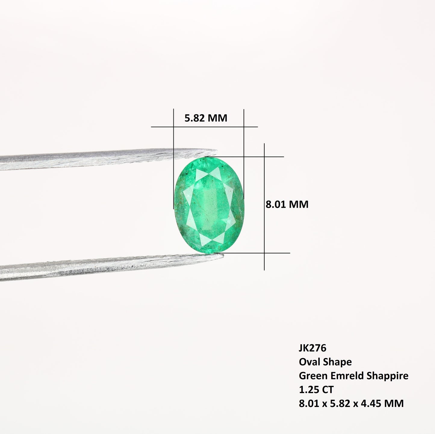 1.25 CT 8.01 MM Fancy Oval Shape Natural Green Emerald Gemstone For Anniversary Gift - JayKrishna Diamond