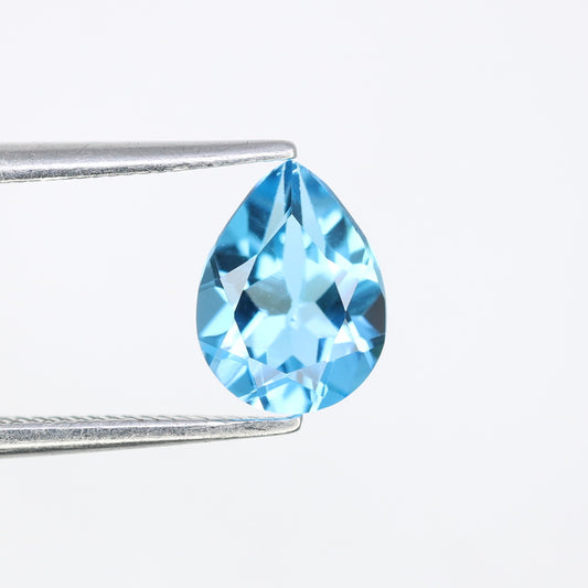 1.32 CT Natural Swiss Blue 8.10 x 6.10 MM Pear Stone For Engagement Ring - JayKrishna Diamond