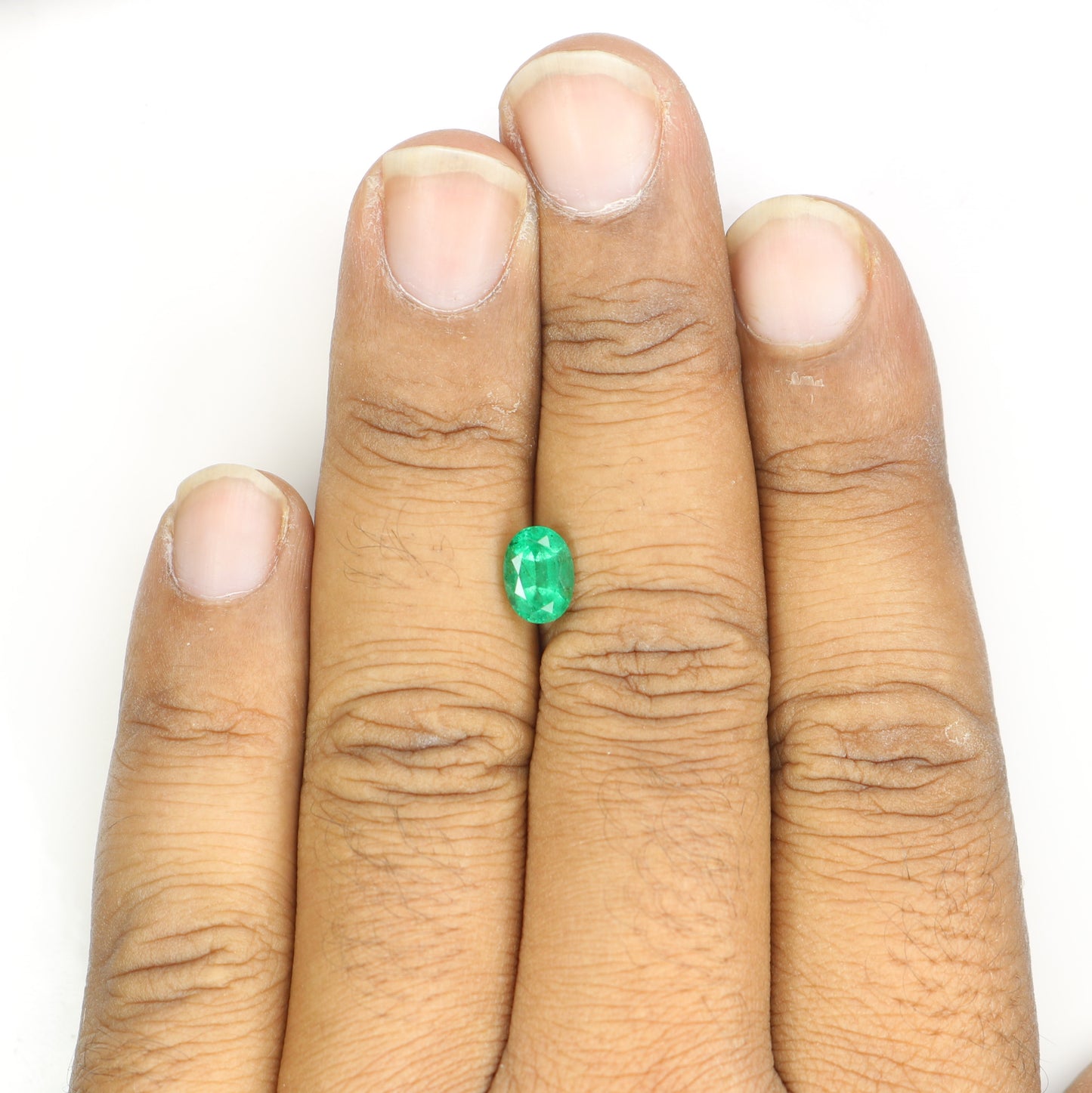 1.25 CT 8.01 MM Fancy Oval Shape Natural Green Emerald Gemstone For Anniversary Gift - JayKrishna Diamond