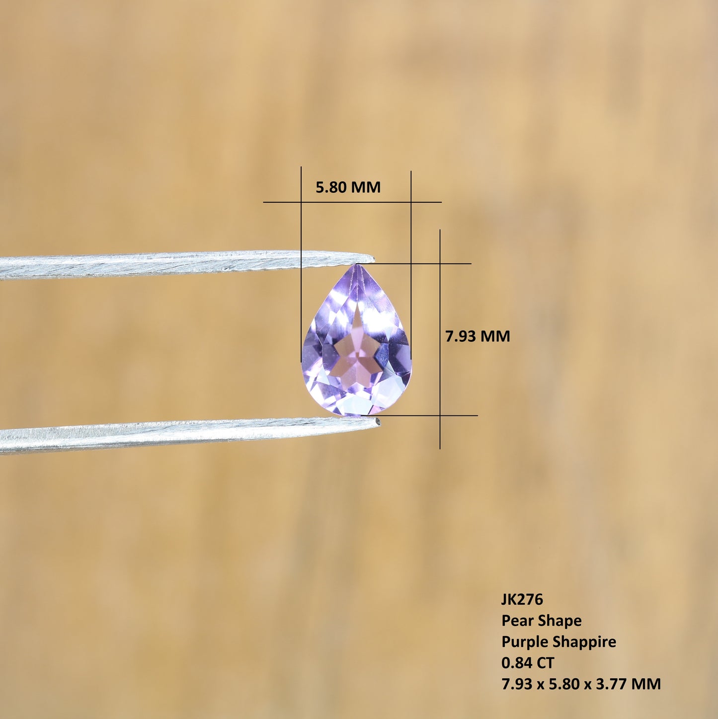 0.84 CT Fancy Purple Amethyst Natural Pear Shape Gemstone For Promise Ring - JayKrishna Diamond