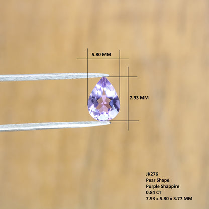 0.84 CT Fancy Purple Amethyst Natural Pear Shape Gemstone For Promise Ring - JayKrishna Diamond
