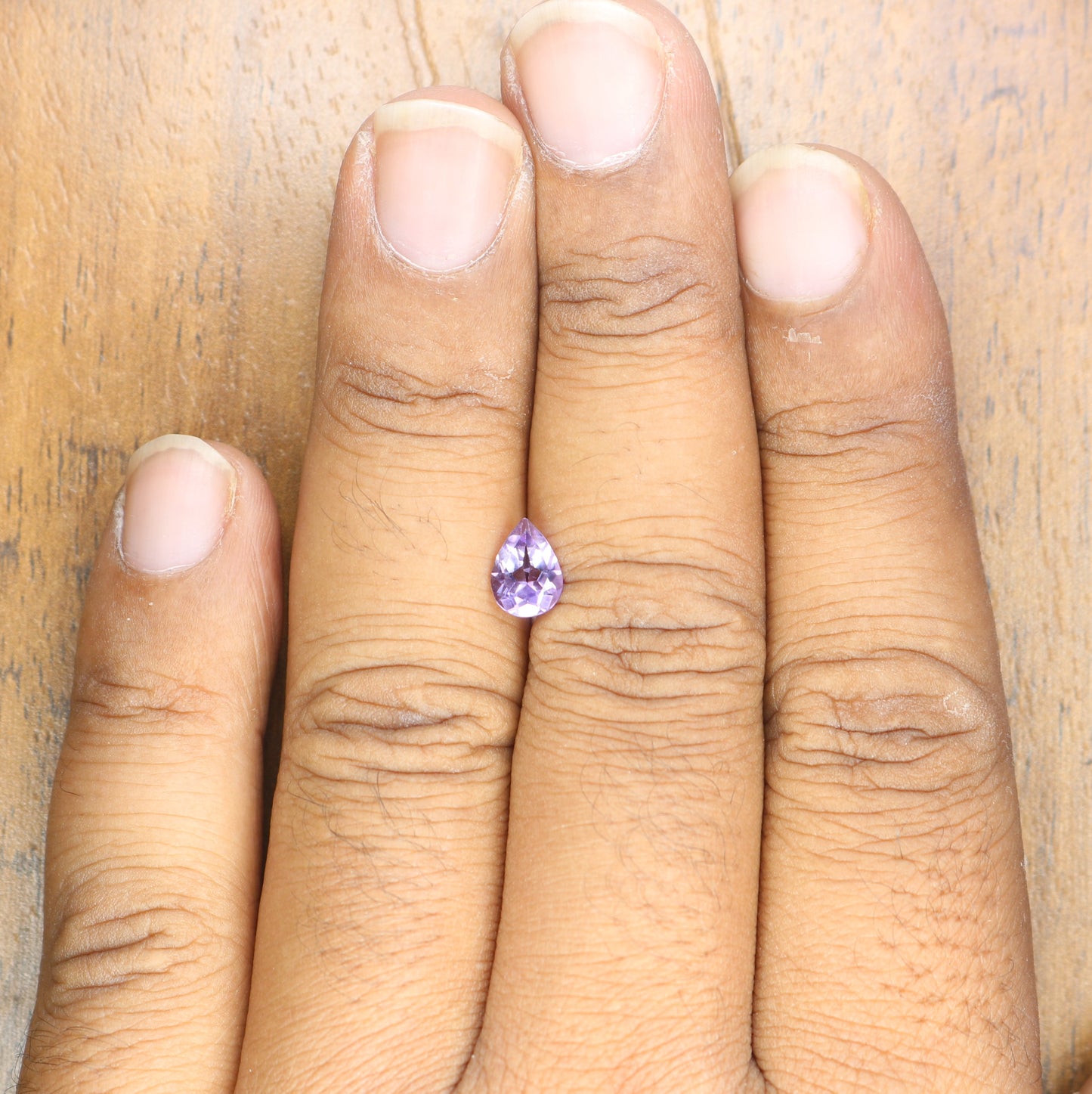 0.84 CT Fancy Purple Amethyst Natural Pear Shape Gemstone For Promise Ring - JayKrishna Diamond