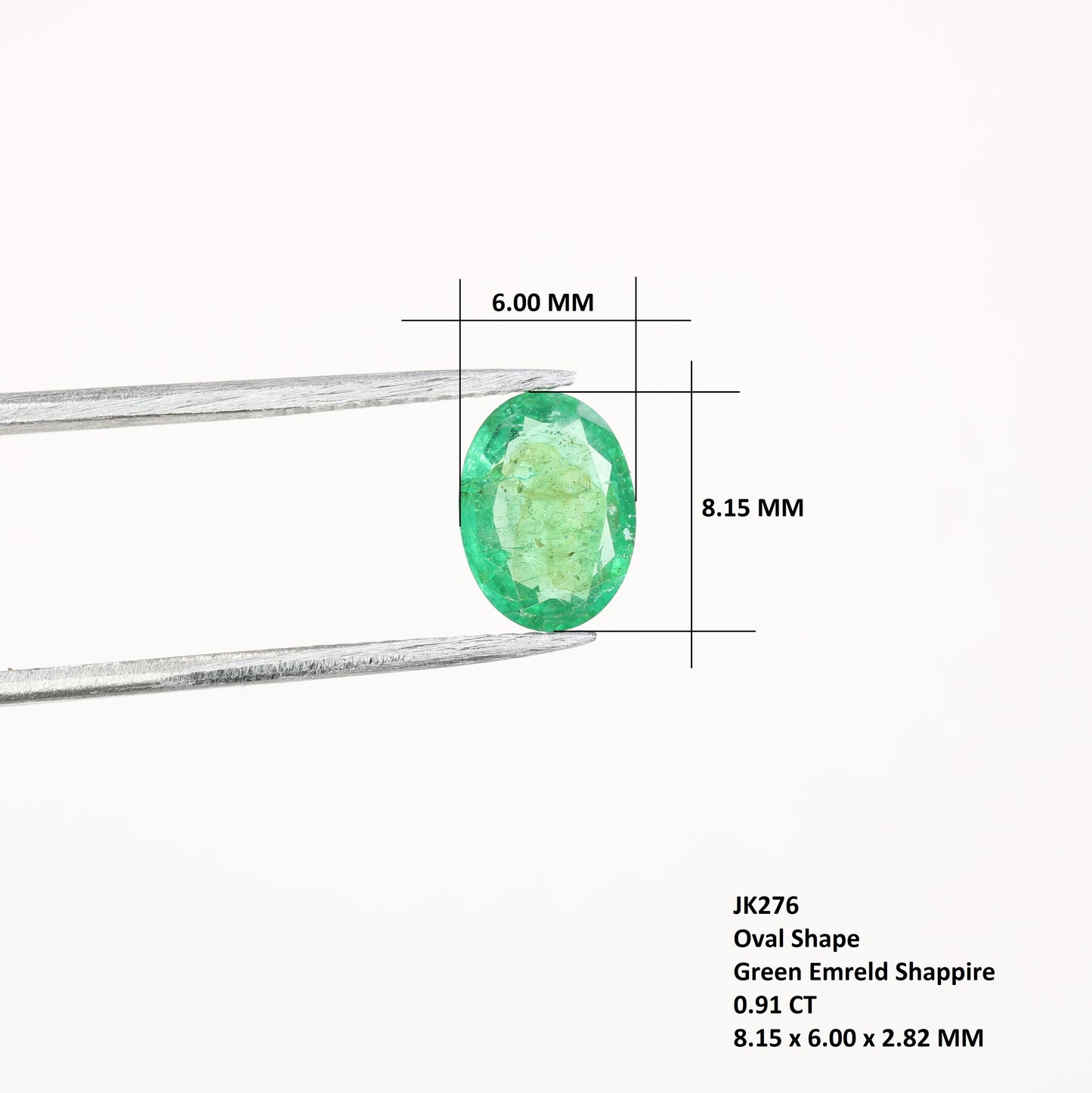 0.91 CT 8.15 CT Natural Green Emerald Oval Shape Fancy Gemstone For Statement Jewelry - JayKrishna Diamond