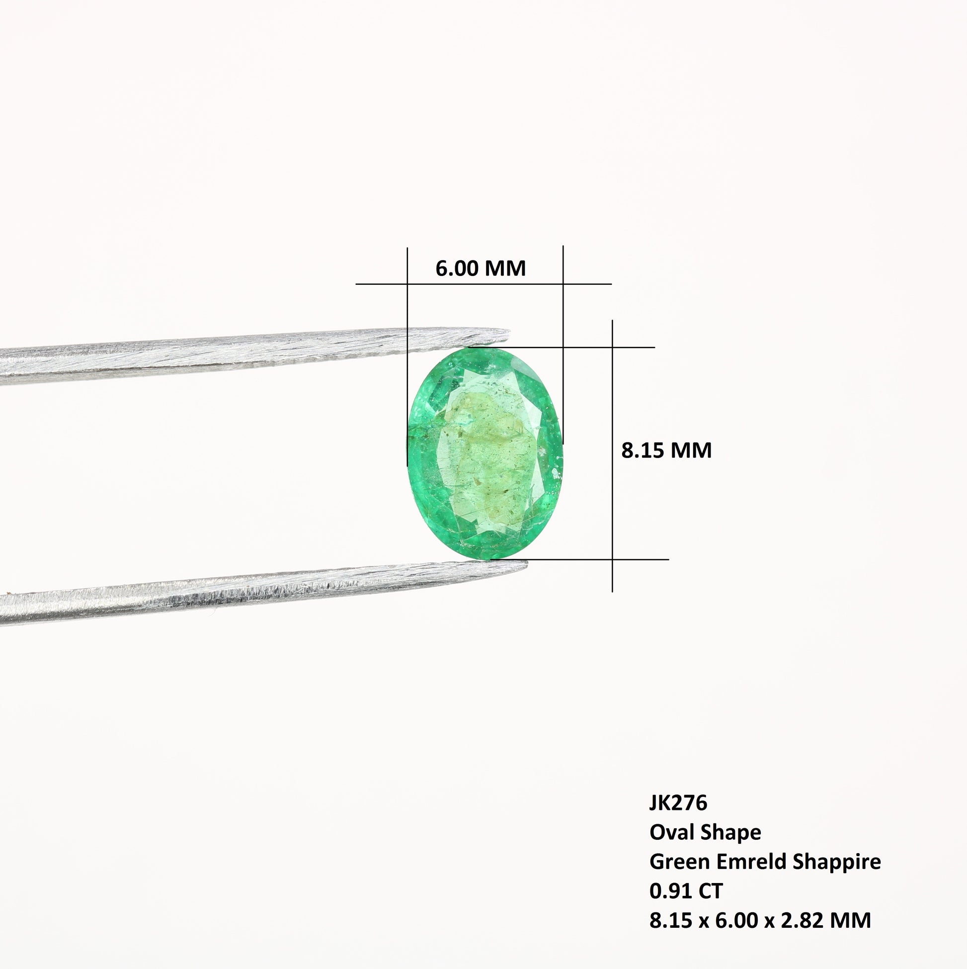 0.91 CT 8.15 CT Natural Green Emerald Oval Shape Fancy Gemstone For Statement Jewelry - JayKrishna Diamond