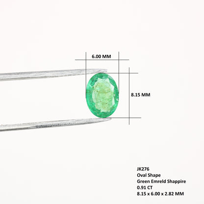 0.91 CT 8.15 CT Natural Green Emerald Oval Shape Fancy Gemstone For Statement Jewelry - JayKrishna Diamond