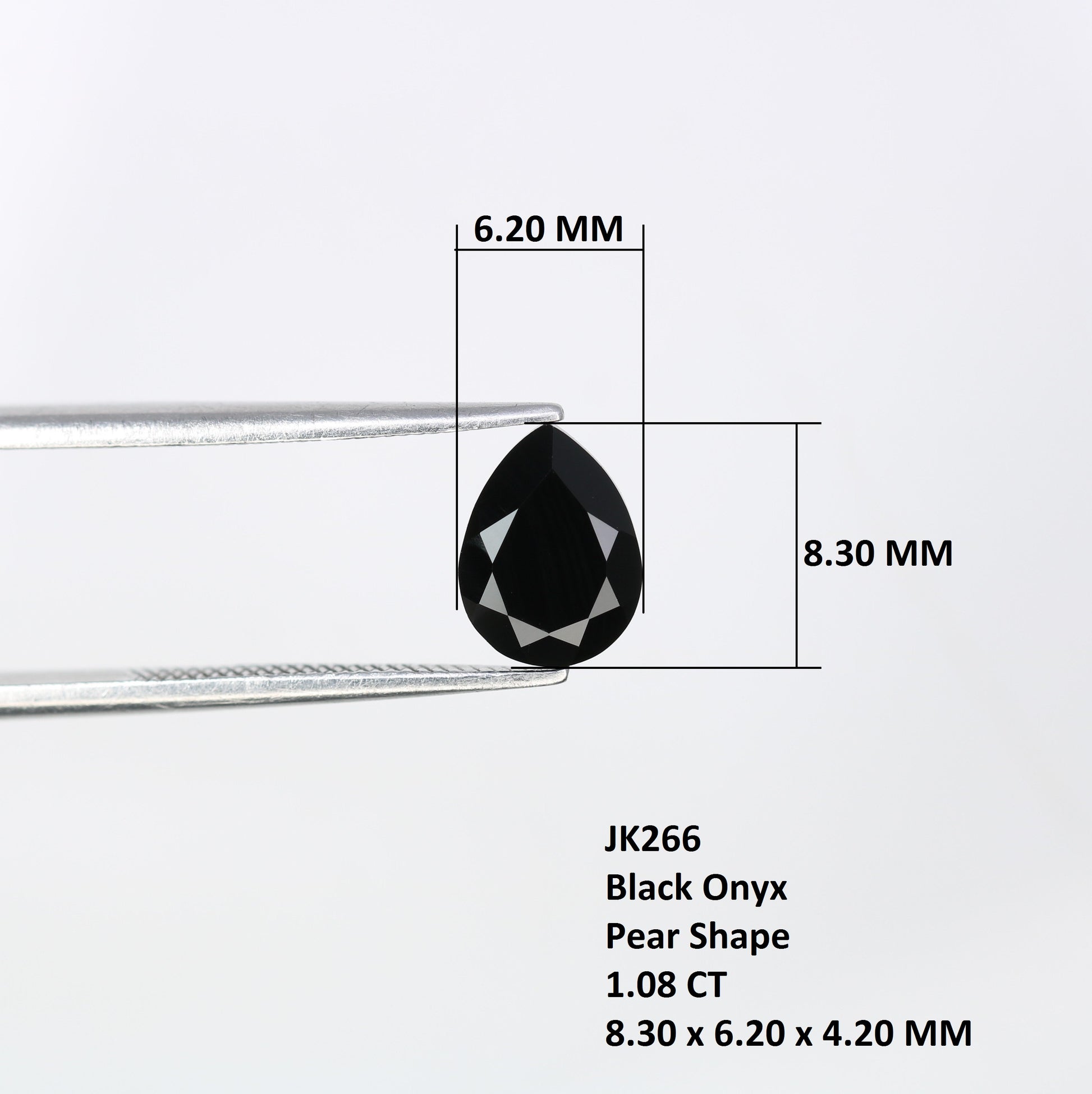 1.08 CT 8.30 x 6.20 MM Pear Shape Black Onyx Stone For Engagement Ring - JayKrishna Diamond