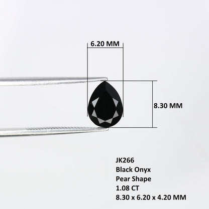 1.08 CT 8.30 x 6.20 MM Pear Shape Black Onyx Stone For Engagement Ring - JayKrishna Diamond