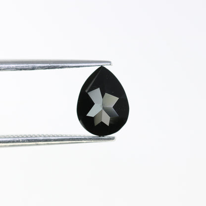 1.08 CT 8.30 x 6.20 MM Pear Shape Black Onyx Stone For Engagement Ring - JayKrishna Diamond
