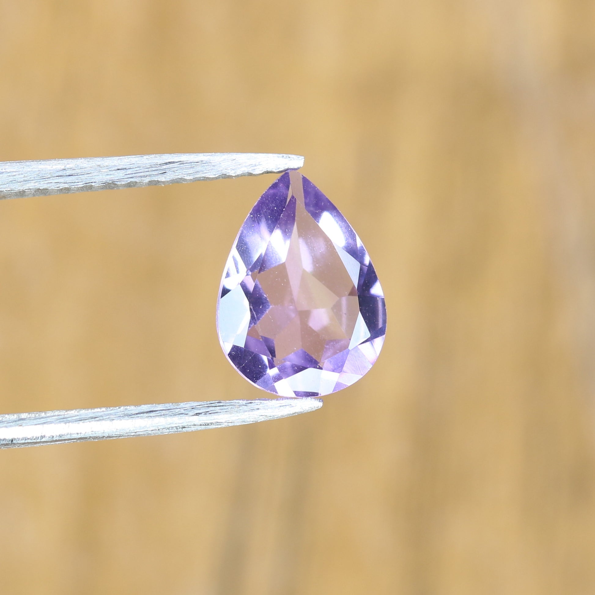 0.75 CT 8.00 MM Natural Purple Amethyst Pear Cut Gemstone For Wedding Ring - JayKrishna Diamond