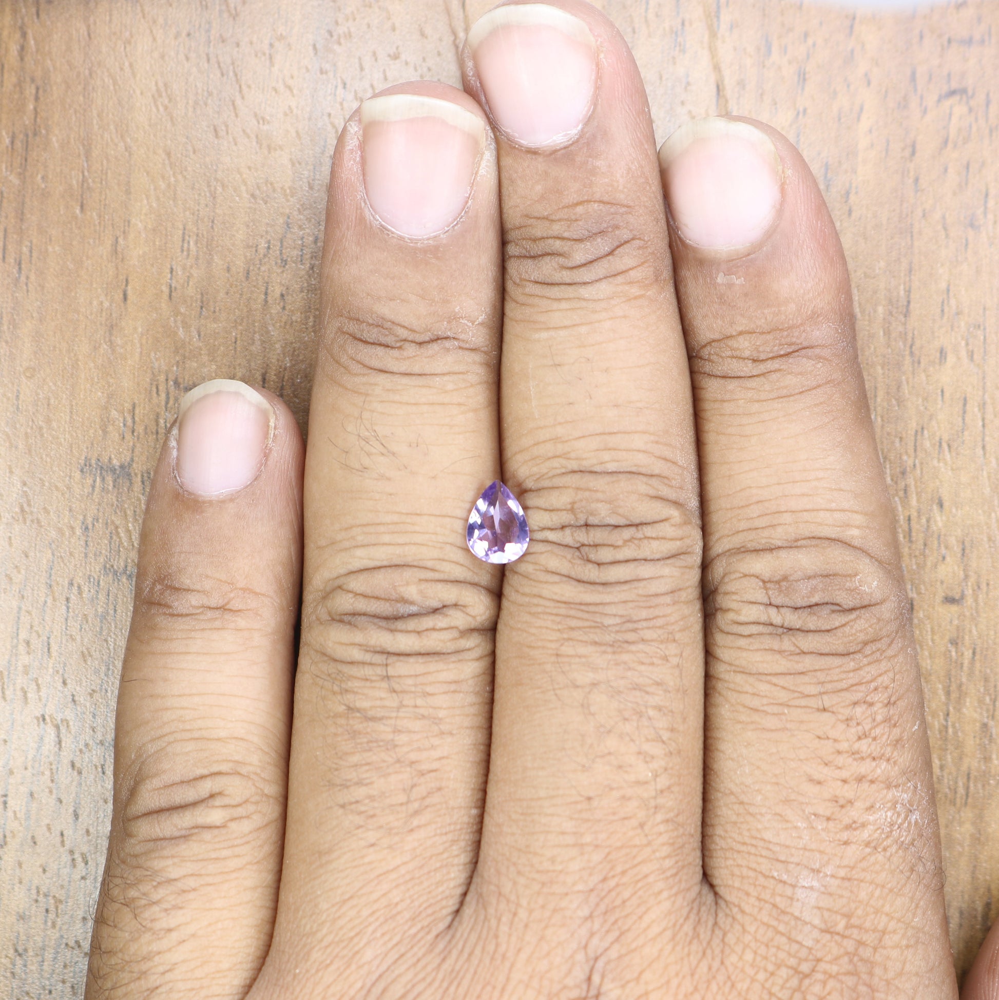 0.75 CT 8.00 MM Natural Purple Amethyst Pear Cut Gemstone For Wedding Ring - JayKrishna Diamond