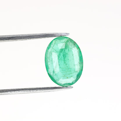 2.42 CT 10.57 MM Big Oval Shape Natural Green Emerald Loose Galaxy Gemstone For Proposal Ring - JayKrishna Diamond