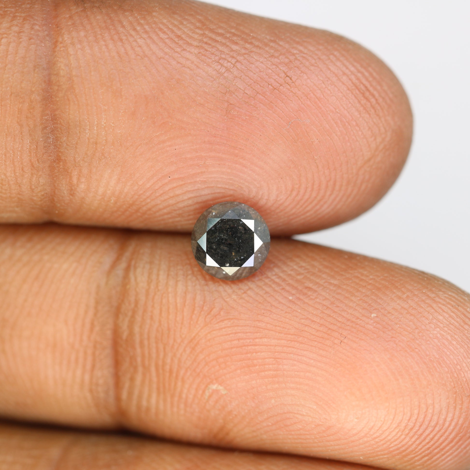 0.94 Carat Salt And Pepper Loose Round Brilliant Shape Diamond For Wedding Ring - JayKrishna Diamond