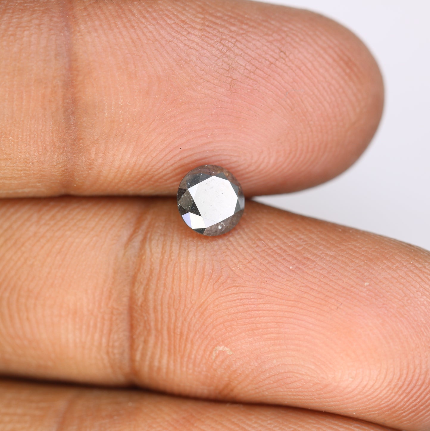 0.94 Carat Salt And Pepper Loose Round Brilliant Shape Diamond For Wedding Ring - JayKrishna Diamond