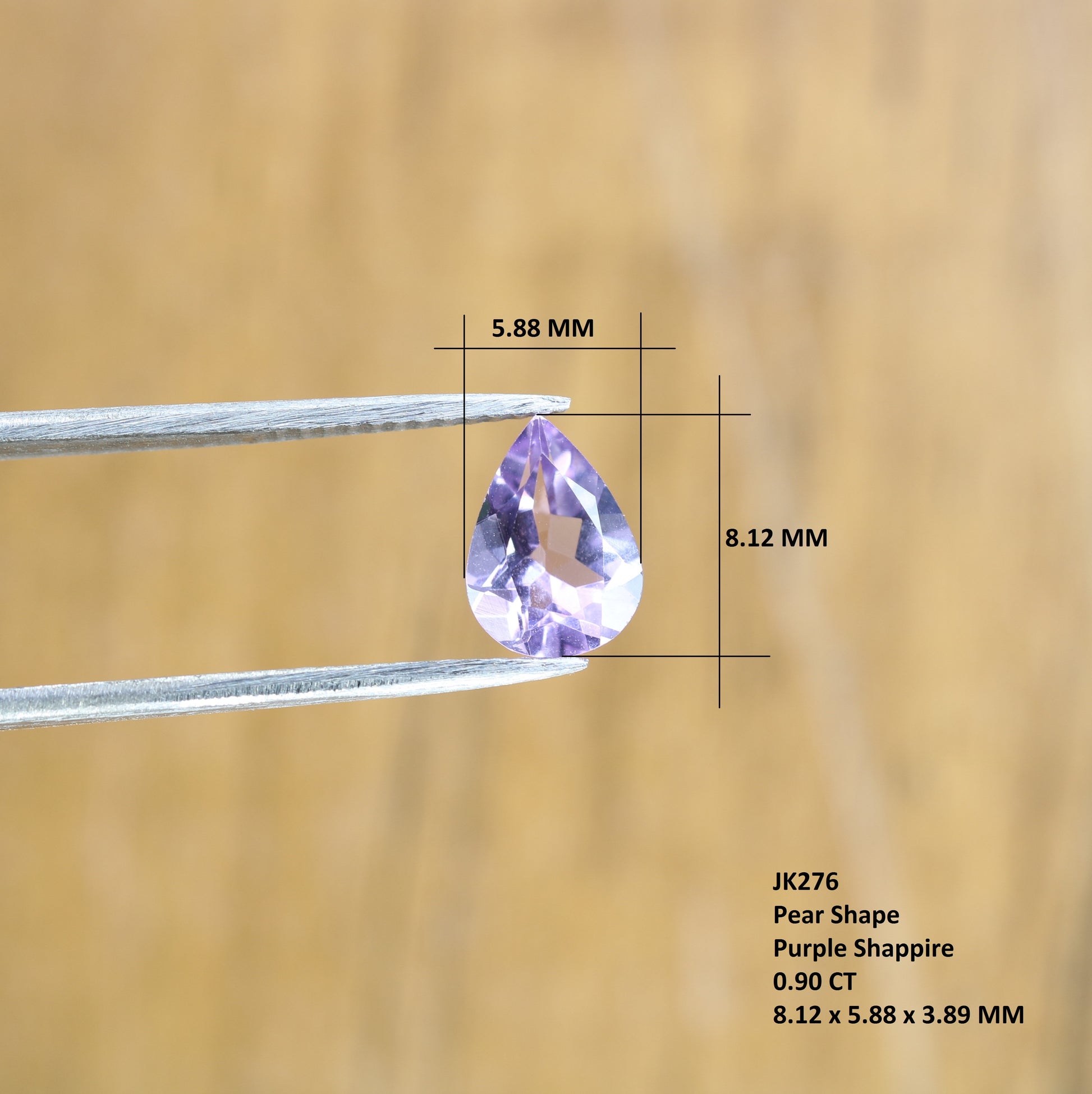 0.90 CT Beautiful Purple Amethyst Fancy Pear Shape Loose Gemstone For Promise Ring - JayKrishna Diamond