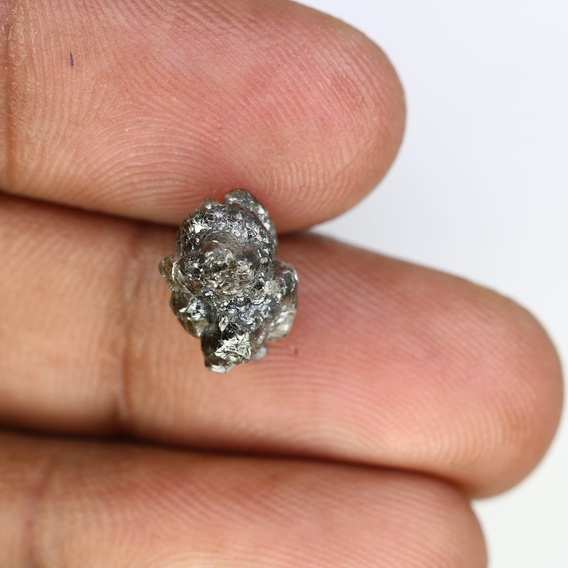 4.75 Carat 12.10 MM Grey Color Natural Loose Raw Rough Diamond For Wedding Ring - JayKrishna Diamond