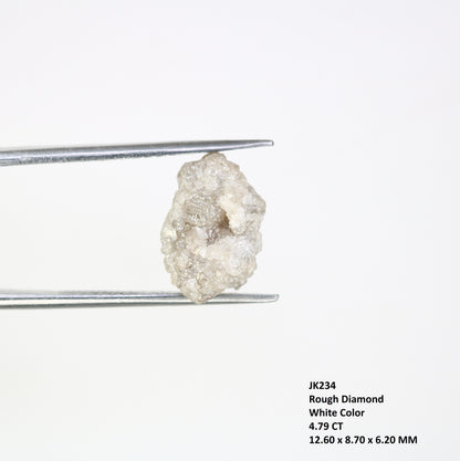 4.79 Carat Natural Loose White Color Raw Loose Rough Diamond For Wedding Ring - JayKrishna Diamond