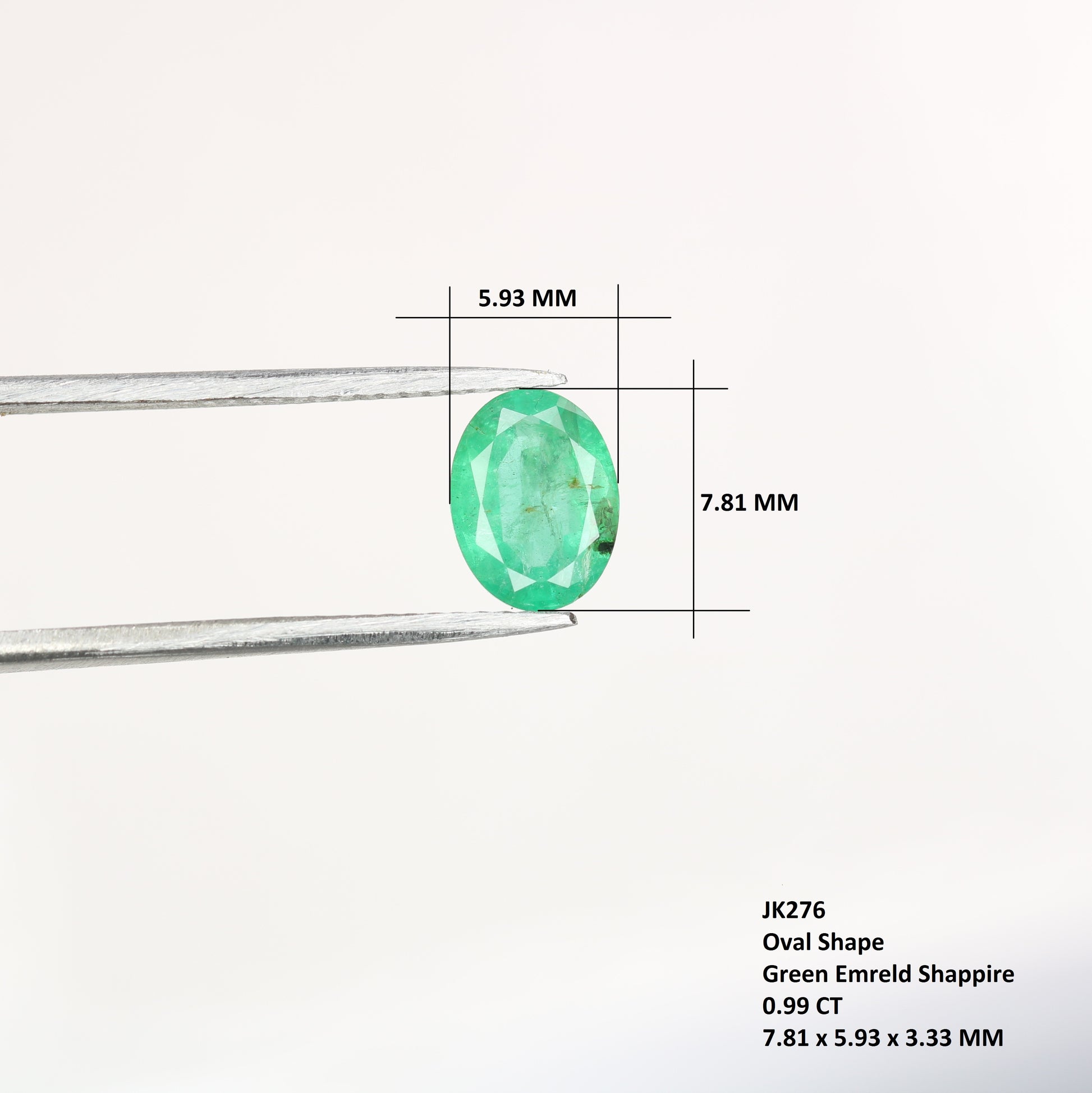 0.99 CT Natural Green Emerald Oval Shape Fancy Gemstone For Designer Jewelry - JayKrishna Diamond