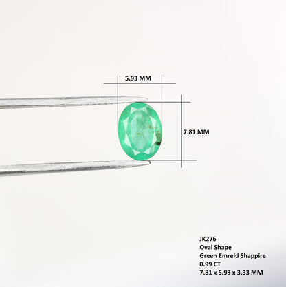 0.99 CT Natural Green Emerald Oval Shape Fancy Gemstone For Designer Jewelry - JayKrishna Diamond