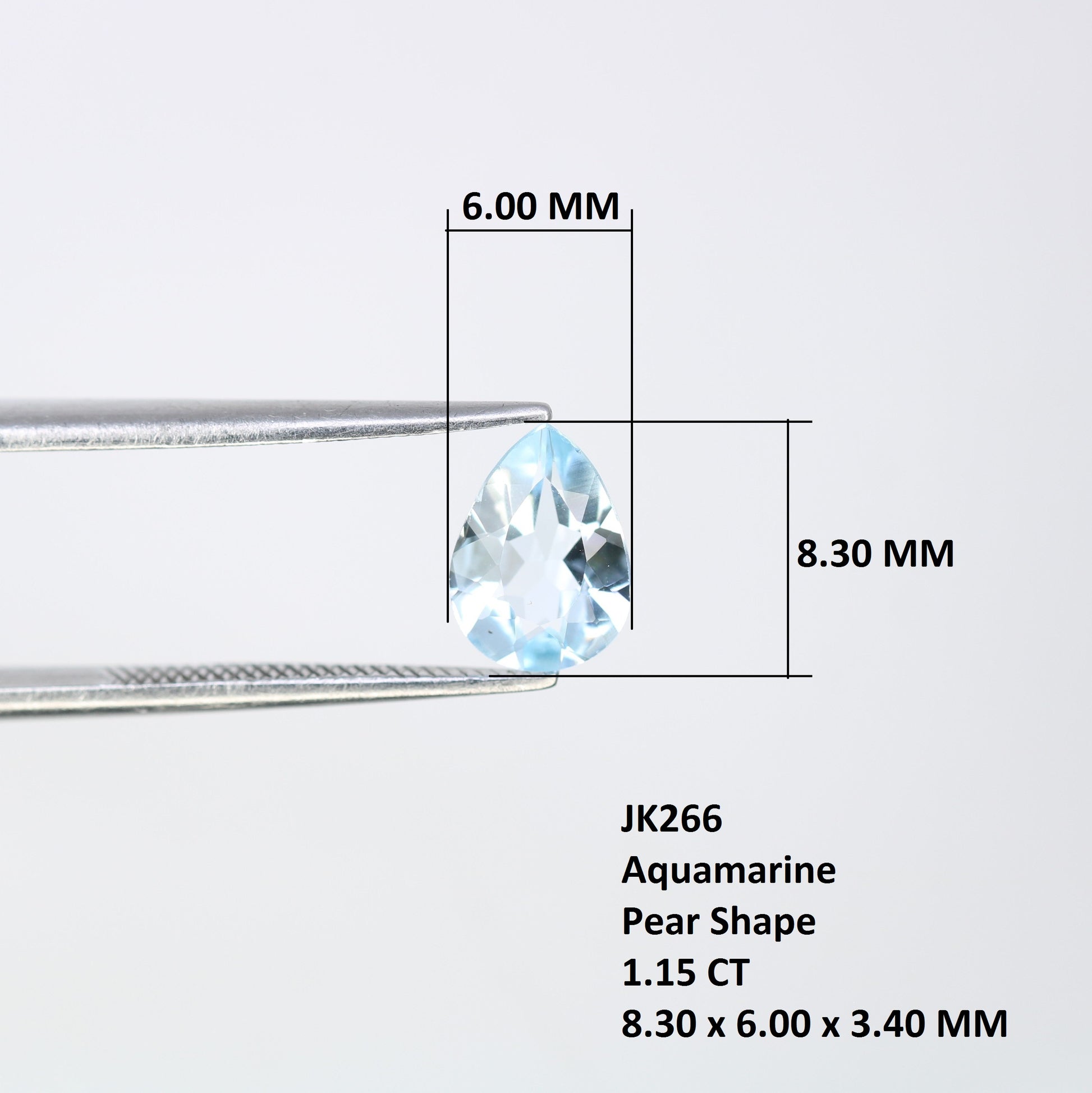 1.15 CT 8.30 x 6.00 MM Aquamarine Pear Cut Blue Gemstone For Engagement Ring - JayKrishna Diamond