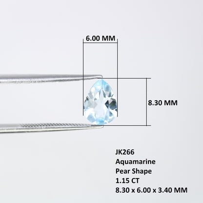 1.15 CT 8.30 x 6.00 MM Aquamarine Pear Cut Blue Gemstone For Engagement Ring - JayKrishna Diamond