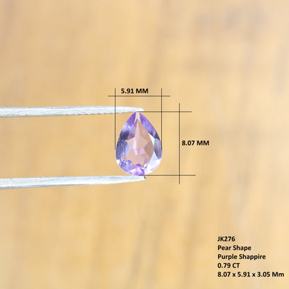 0.79 CT 8.07 MM Beautiful Purple Amethyst Pear Shape Loose Galaxy Diamond For Proposal Ring - JayKrishna Diamond