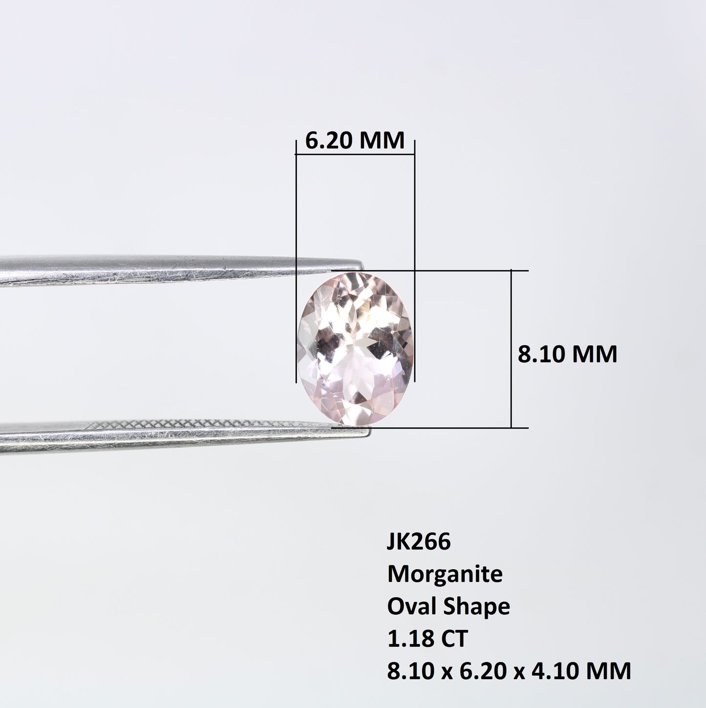 1.18 CT 8.10 x 6.20 MM Morganite Oval Stone For Engagement Ring - JayKrishna Diamond