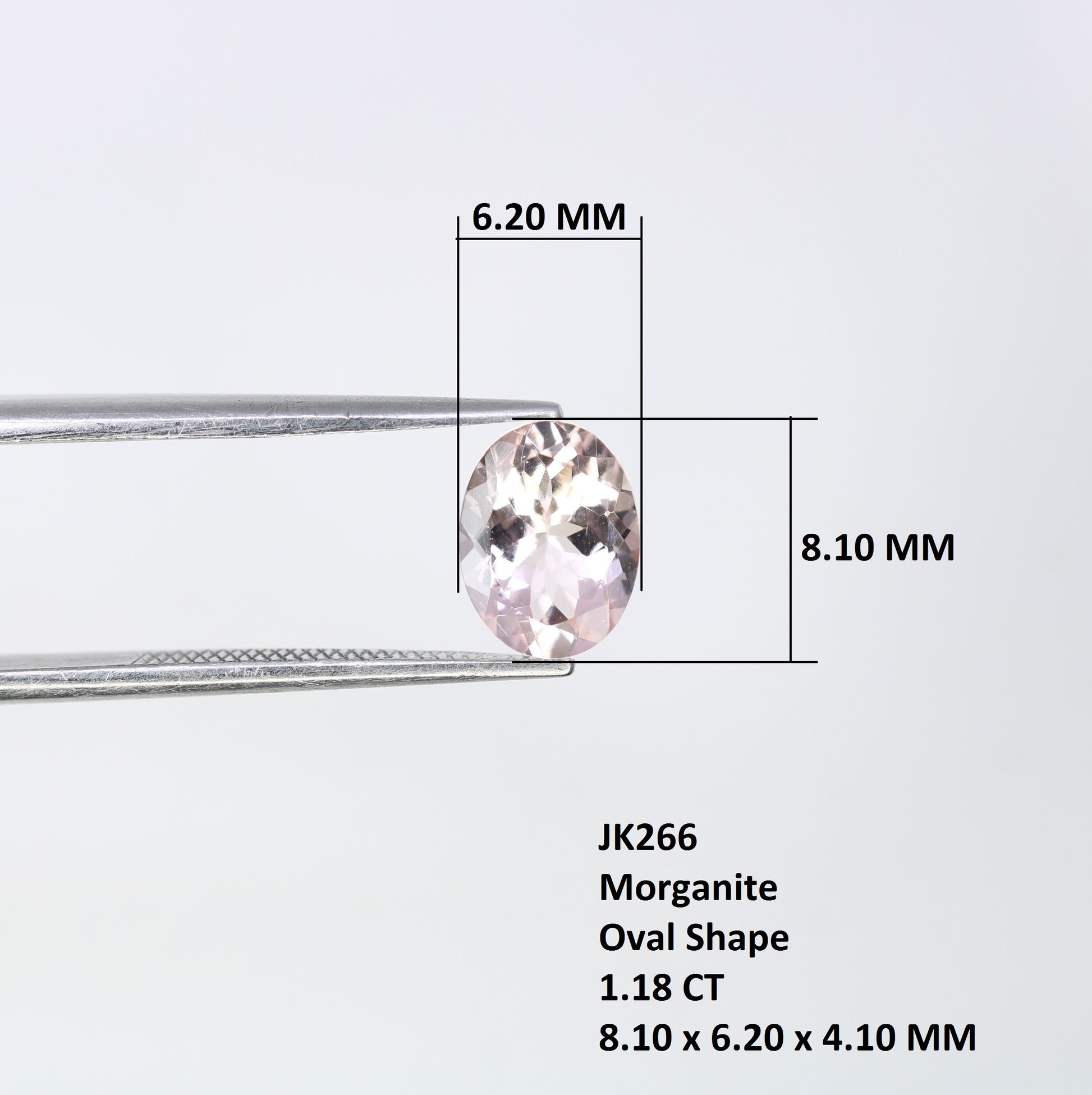 1.18 CT 8.10 x 6.20 MM Morganite Oval Stone For Engagement Ring - JayKrishna Diamond