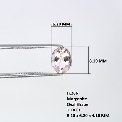 1.18 CT 8.10 x 6.20 MM Morganite Oval Stone For Engagement Ring - JayKrishna Diamond