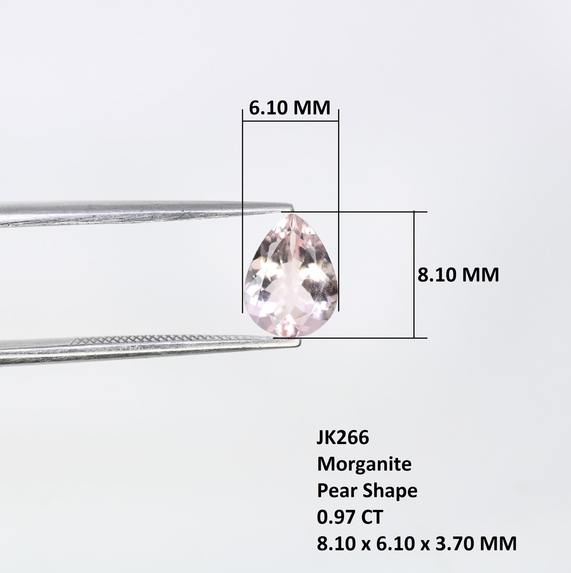 0.97 CT Morganite Pear Stone Pink 8.10 MM Gemstone For Engagement Ring - JayKrishna Diamond