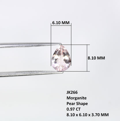 0.97 CT Morganite Pear Stone Pink 8.10 MM Gemstone For Engagement Ring - JayKrishna Diamond