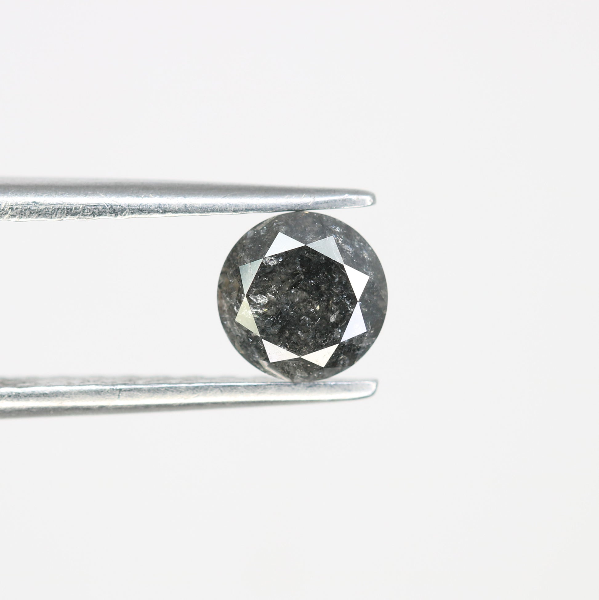 0.79 Carat 5.5 MM Salt And Pepper Round Brilliant Cut Diamond For Wedding Ring - JayKrishna Diamond