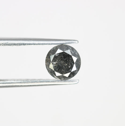 0.79 Carat 5.5 MM Salt And Pepper Round Brilliant Cut Diamond For Wedding Ring - JayKrishna Diamond