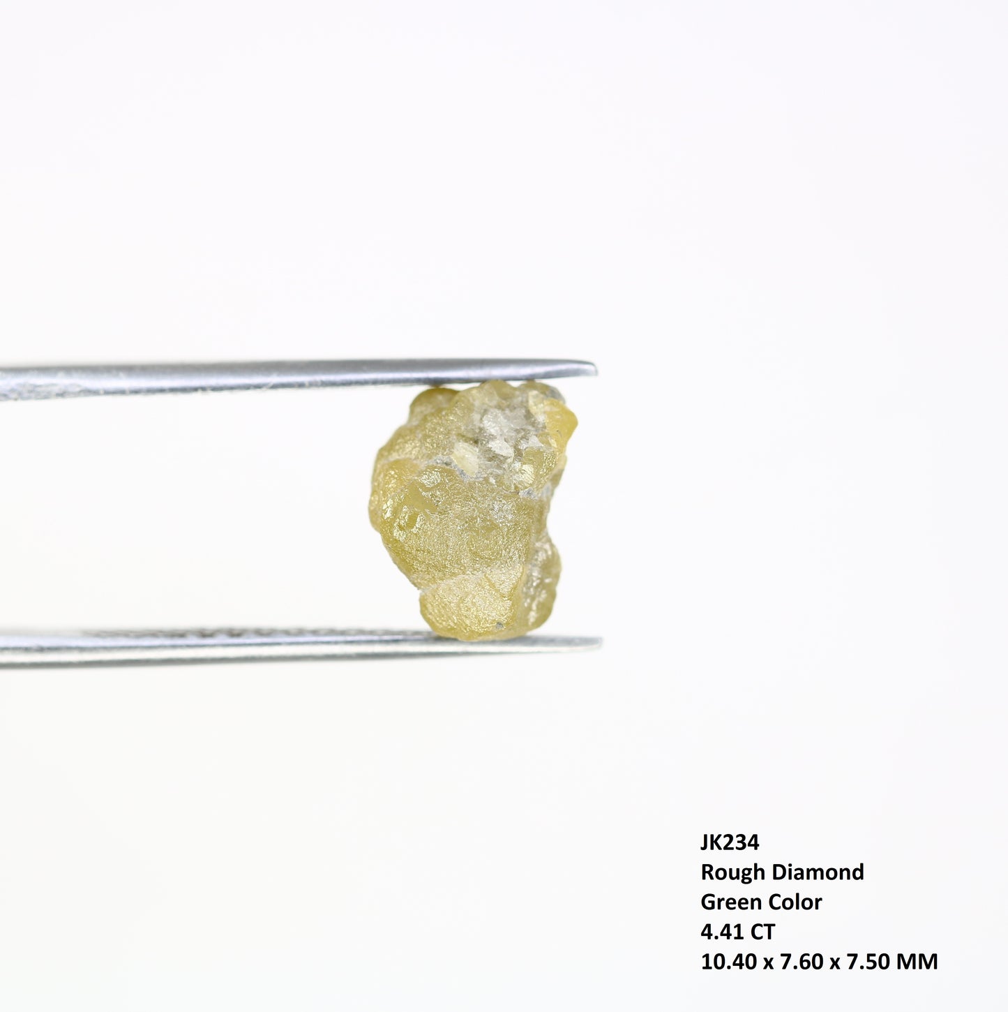 4.41 Carat Natural Fancy Green Color Loose Rough Diamond For Raw Diamond Ring - JayKrishna Diamond