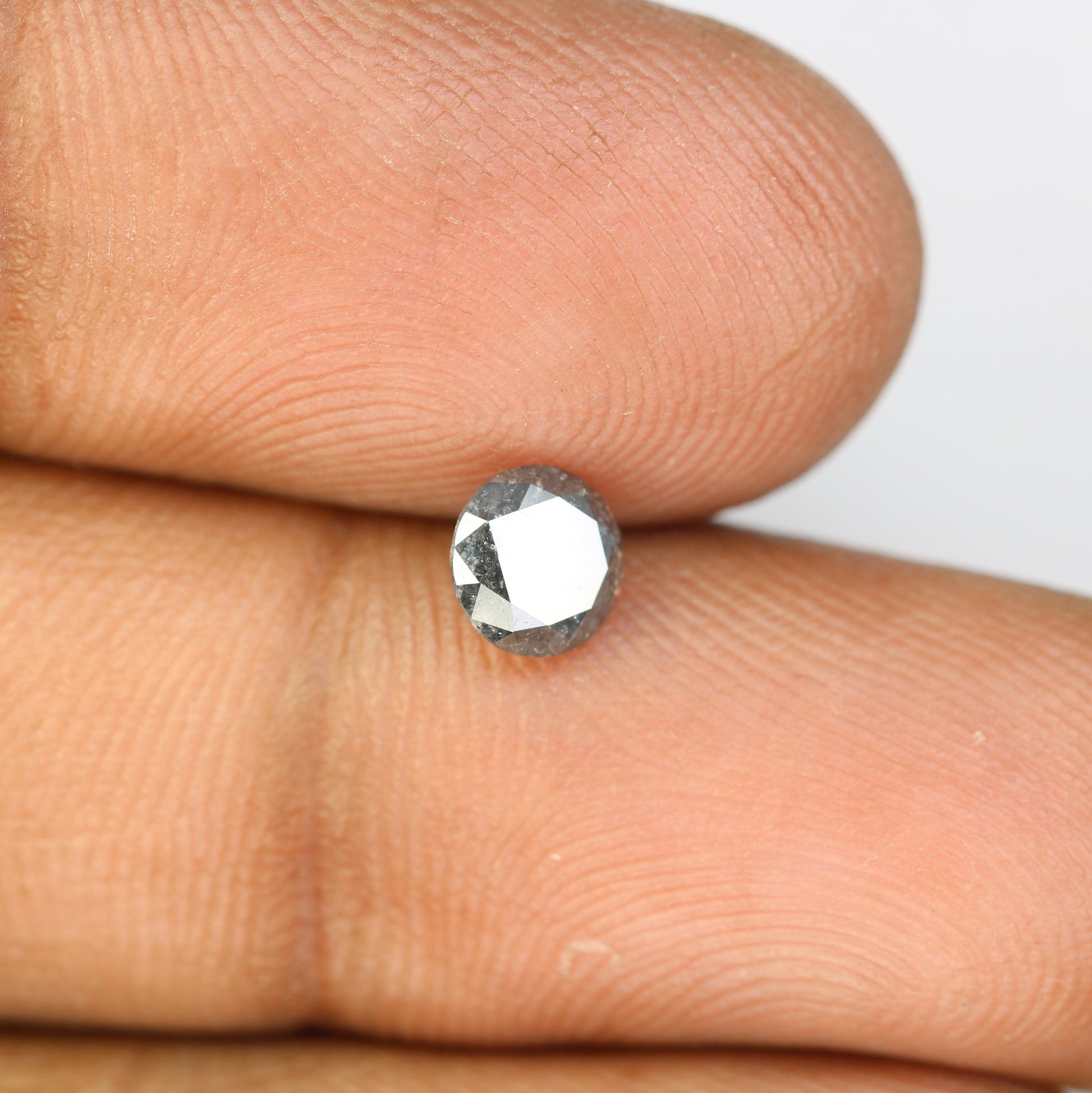0.79 Carat 5.5 MM Salt And Pepper Round Brilliant Cut Diamond For Wedding Ring - JayKrishna Diamond