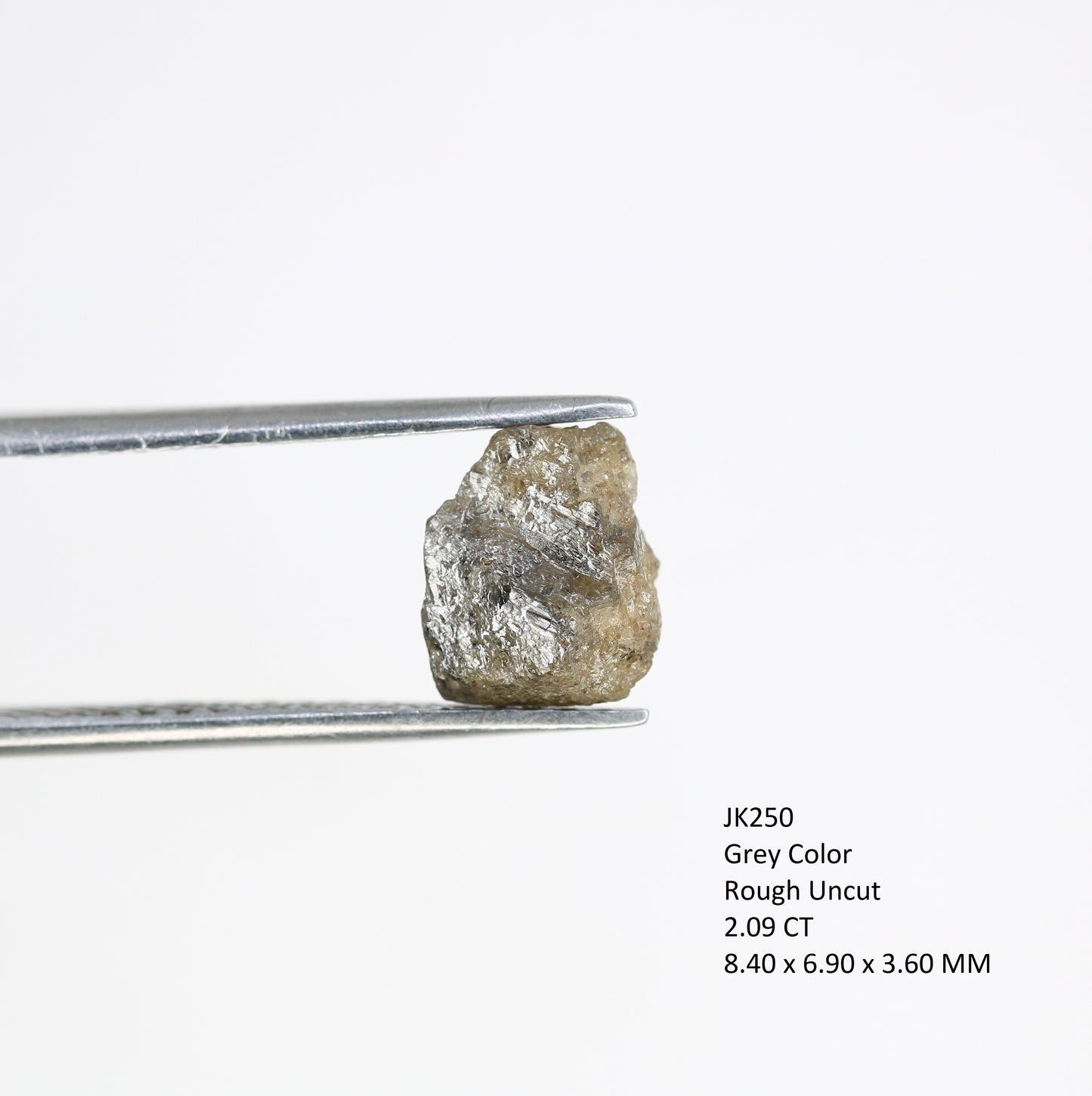 2.09 Carat Grey Color Natural Loose Uncut Raw Rough Diamond For Wedding Ring - JayKrishna Diamond