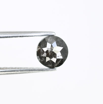 1.24 CT 5.90 MM Round Rose Cut Salt And Pepper Diamond For Galaxy Ring - JayKrishna Diamond
