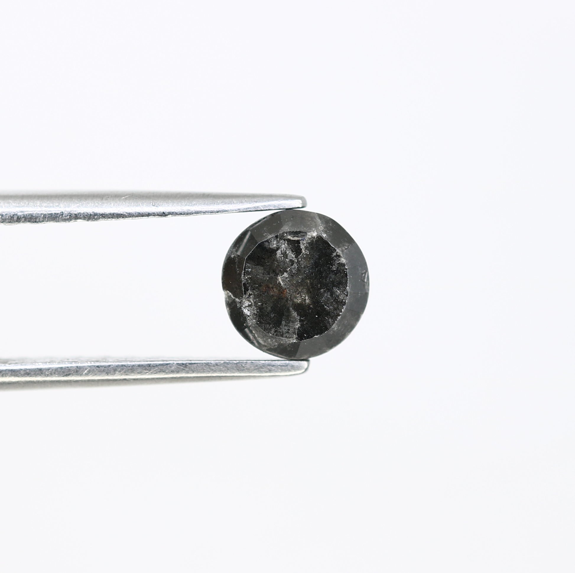 1.24 CT 5.90 MM Round Rose Cut Salt And Pepper Diamond For Galaxy Ring - JayKrishna Diamond