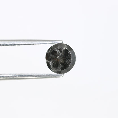 1.24 CT 5.90 MM Round Rose Cut Salt And Pepper Diamond For Galaxy Ring - JayKrishna Diamond